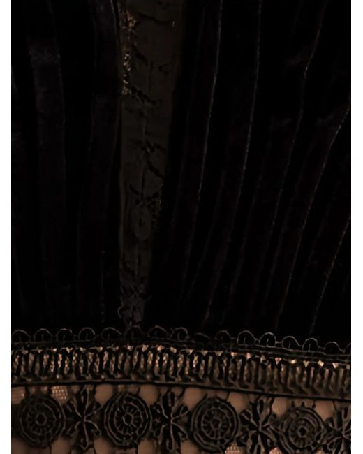 Tadashi Shoji Black Lace Pleated Midi Dress