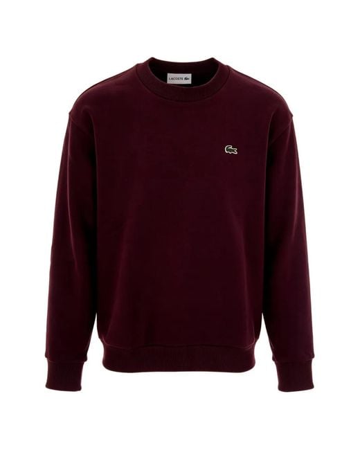 Lacoste Red Cotton Fleece Sweatshirt for men