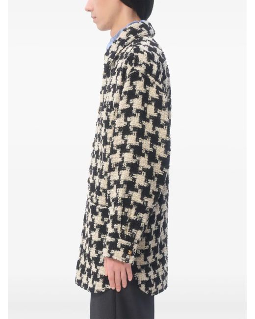 Valentino Garavani Gray Houndstooth Shirt Jacket for men