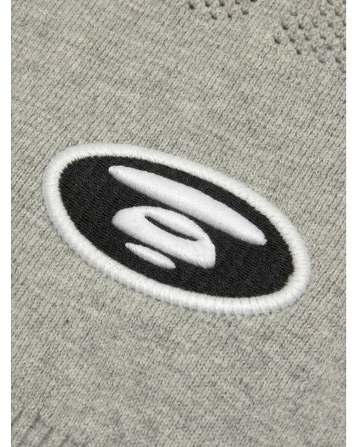 Aape By A Bathing Ape Gray Logo-Perforated Polo Shirt for men