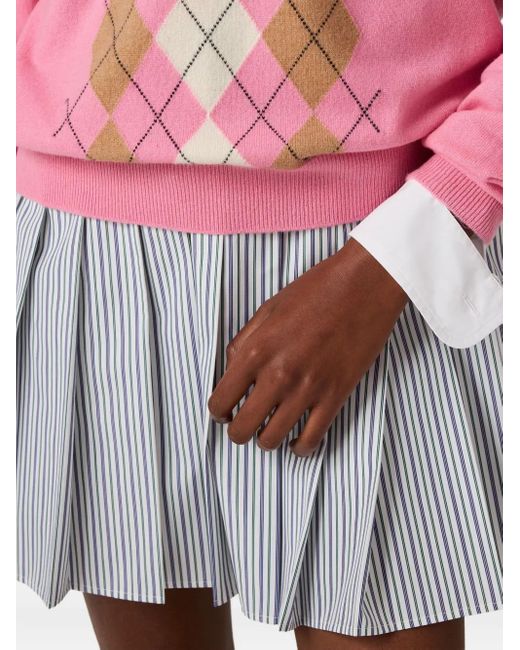 Chemisier Corto A Righe di Miu Miu in Gray