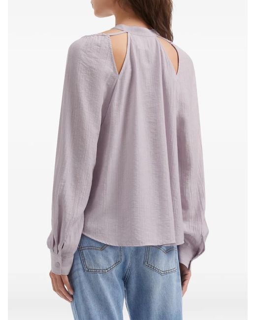 B+ AB Purple Cut-Out Buttoned Shirt