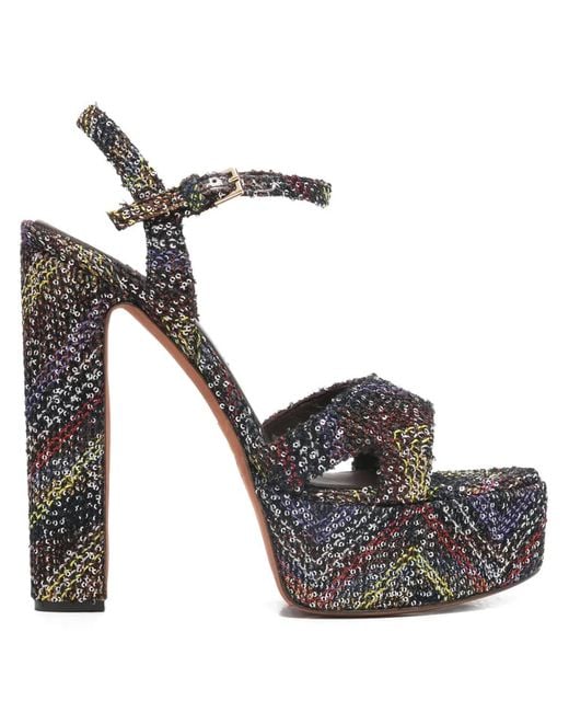 Missoni Black Angela Platform Heel Sandals