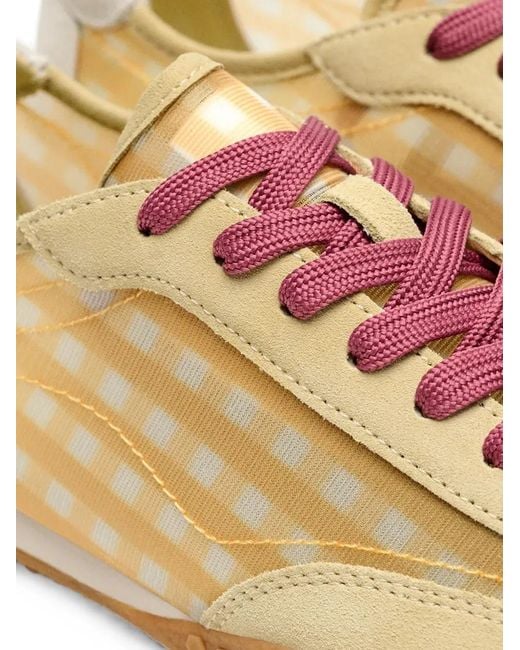 HOFF Natural Bridge Gingham-Pattern Panelled Sneakers