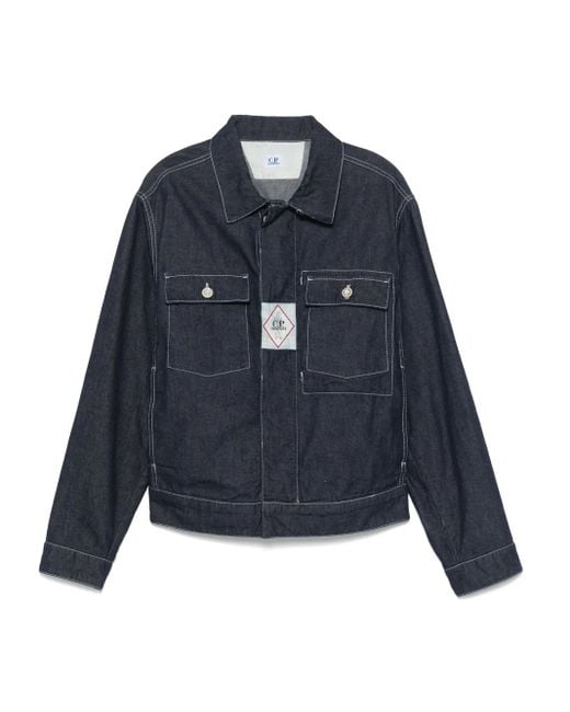 C P Company Blue Denim Jacket for men