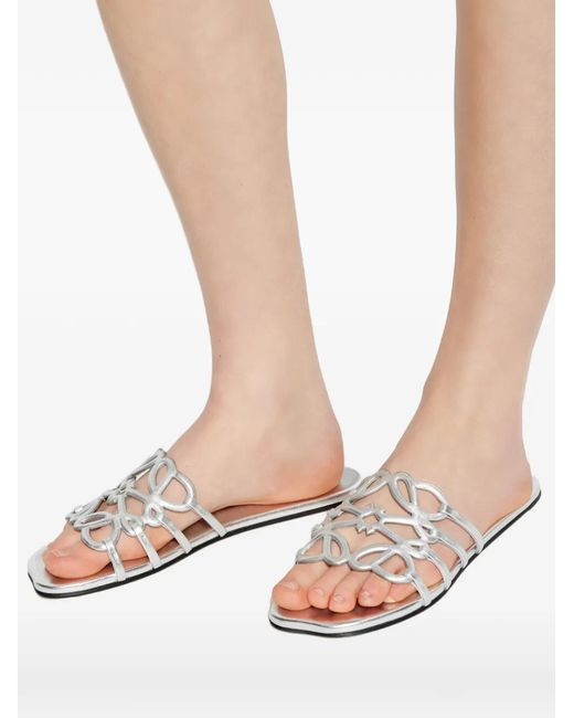 Loewe White Cut-Out Detail Sandals