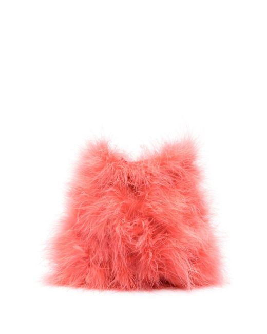 Yves Salomon Pink Feather Clutch Bag