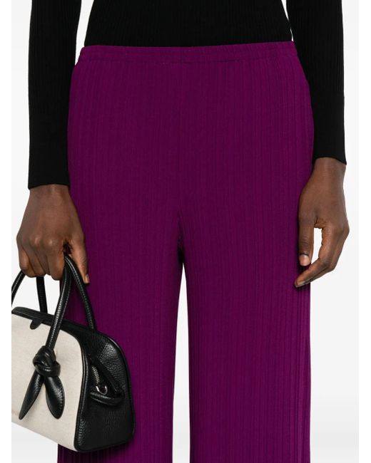 Forte Forte Purple Gerippte Hose Mit Weitem Bein