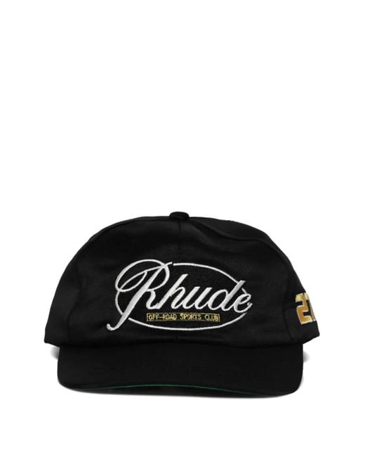 Rhude Black Sports Club Trucker Hat for men