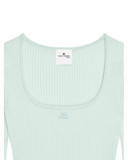 Courreges Green Ribbed Top