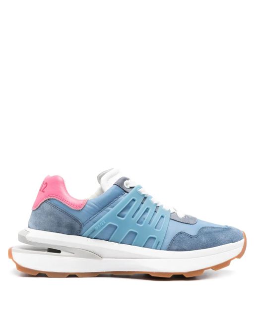 DSquared² Blue Slash Leather Sneakers