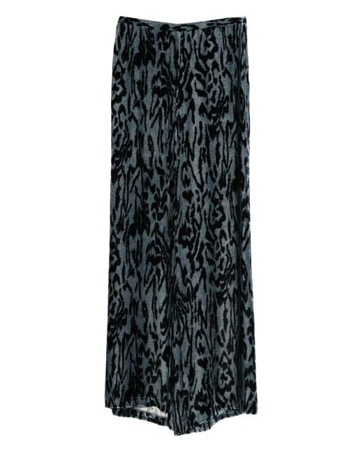 Forte_forte Black Animal-Print Trousers