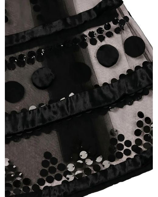 Valentino Garavani Black Sequin-Embellished Ruffled Skirt