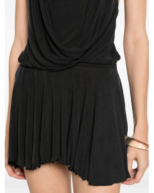 AYA MUSE Black Soma Draped Open-Back Mini Dress
