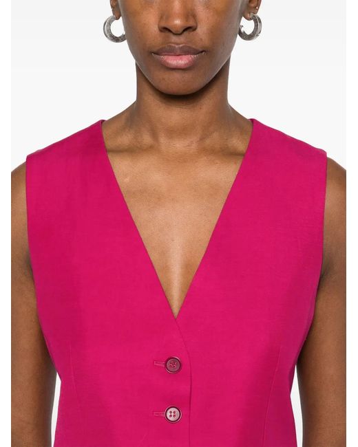 P.A.R.O.S.H. Pink V-Neck Waistcoat