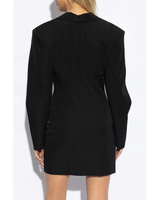 Robe Boutonnée À Revers Crantés DSquared² en coloris Black