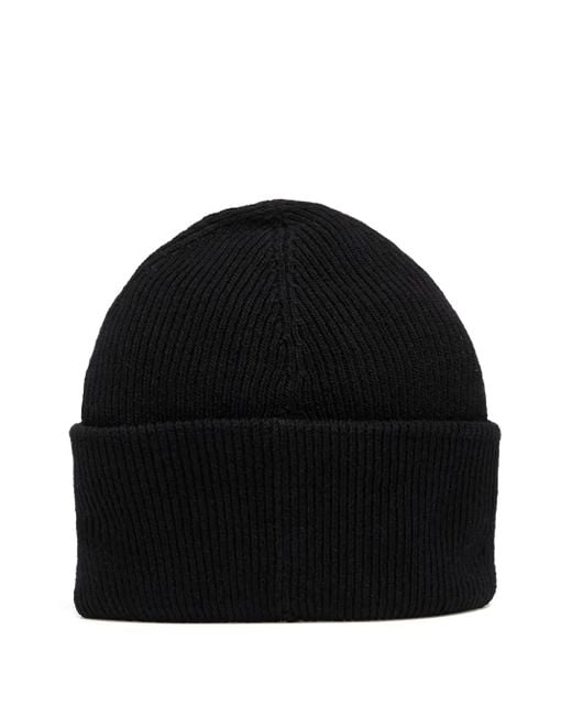 MM6 by Maison Martin Margiela Black Number-Patch Beanie