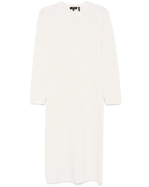 Theory White Bouclé Midi Dress