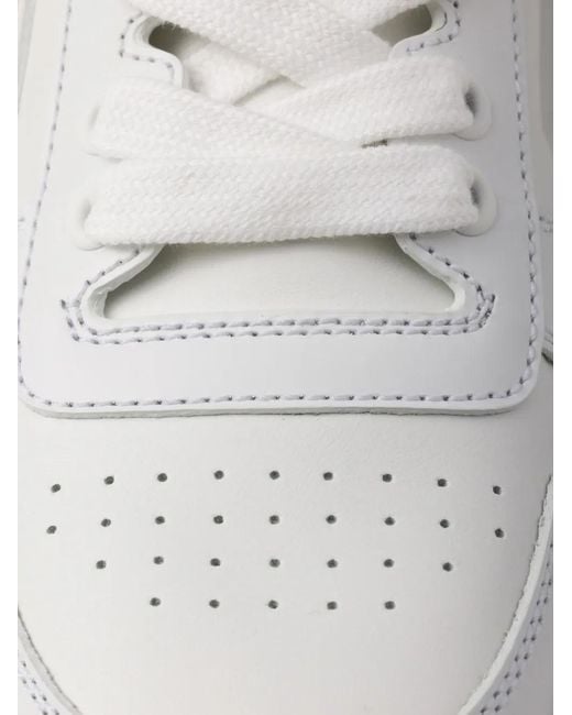 Prada White Downtown Bold Leather Sneakers