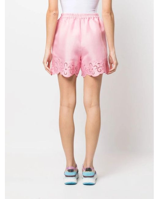 Boutique Moschino Pink Lace-Trimmed Shorts