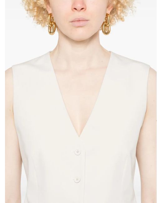 Chaleco Con Logo En Jacquard Herno de color White