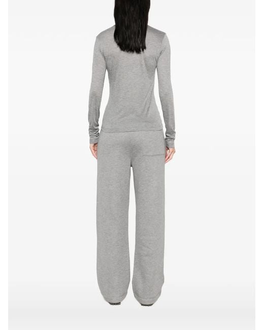Woc Gray Saran Long-Sleeve Crew-Neck T-Shirt