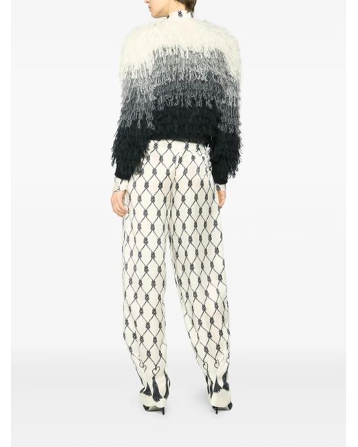 Genny Gray Ombre Fringed Cardigan