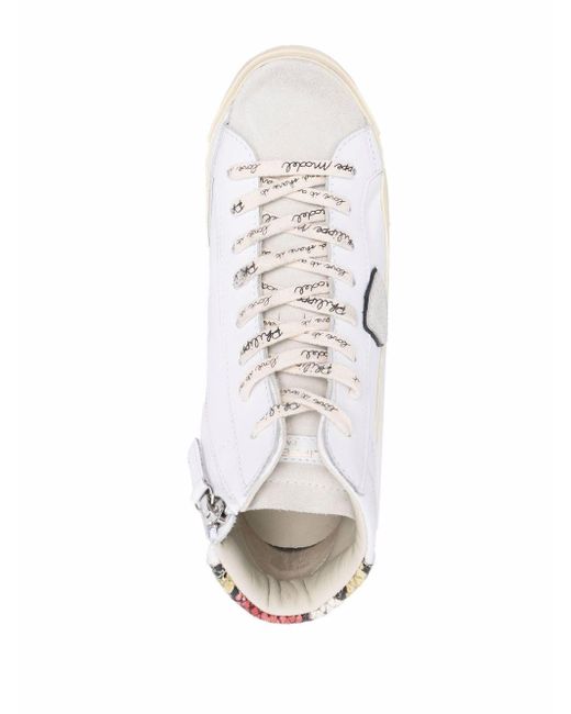 Philippe Model White Prsx Calfskin Snakeskin-effect Sneakers for men