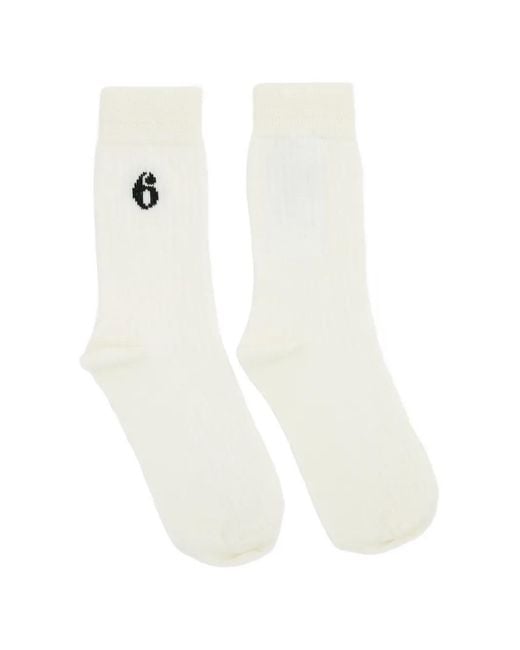 MM6 by Maison Margiela White Chaussettes En Laine
