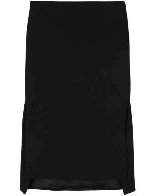 Sportmax Black Side-slits Midi Skirt