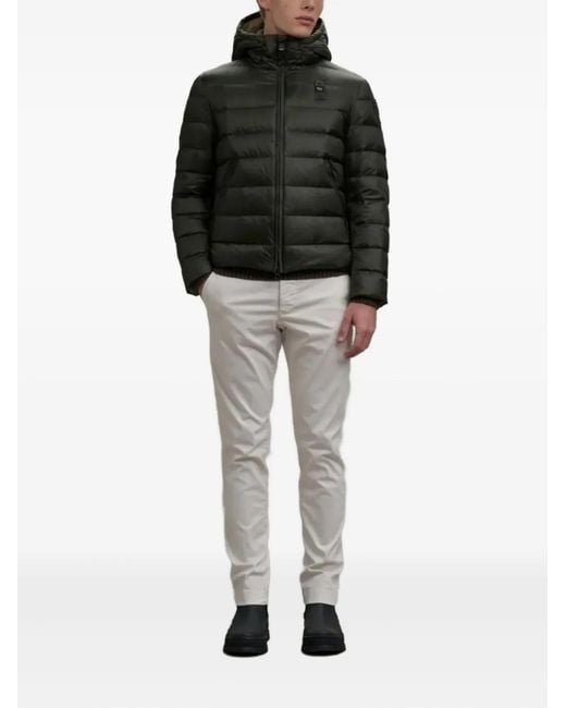Blauer Green Quilted Hooded Jacket for men