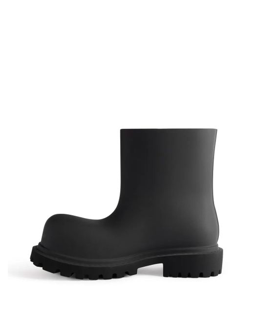 メンズ Balenciaga Steroid ロゴエンボス アンクルブーツ Black