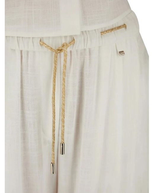 Herno White Drawstring-Detail Trousers