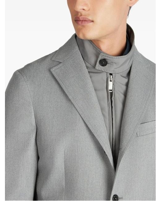 Incotex Gray Removable-Panel Blazer for men