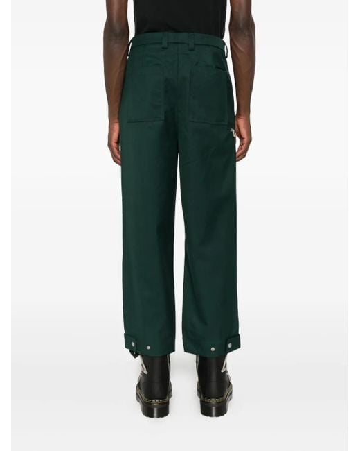 Oamc Peacemaker Green Zip-Detail Trousers for men