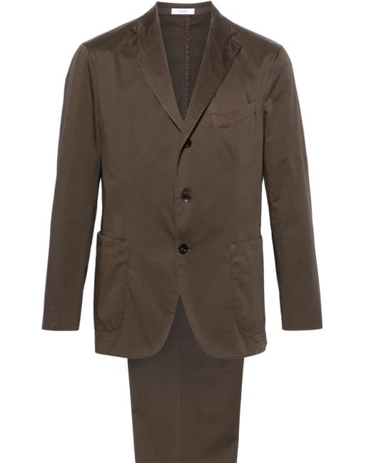 Boglioli Brown Single-breasted Cotton Suit for men