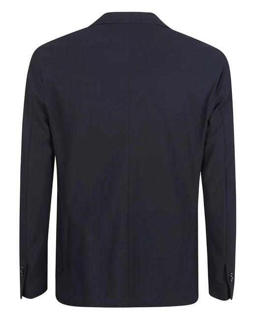 Pmds Blue Notched-Lapel Single-Breasted Blazer for men