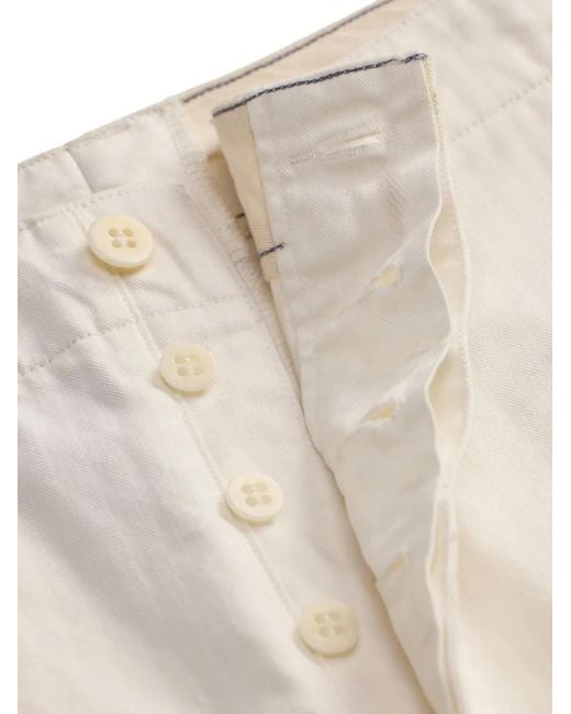 RRL White Buttoned Cotton Shorts for men