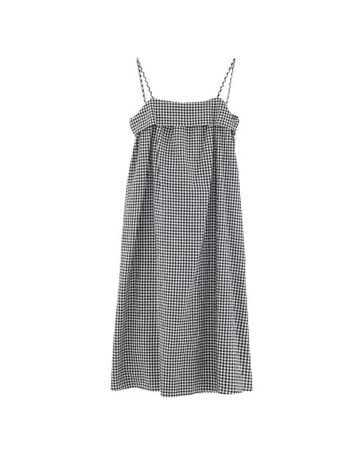 Bellerose Gray Tokyo Gingham-Check Dress