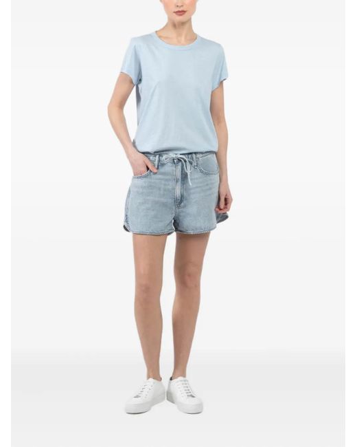 Rag & Bone Blue Drawstring Denim Shorts