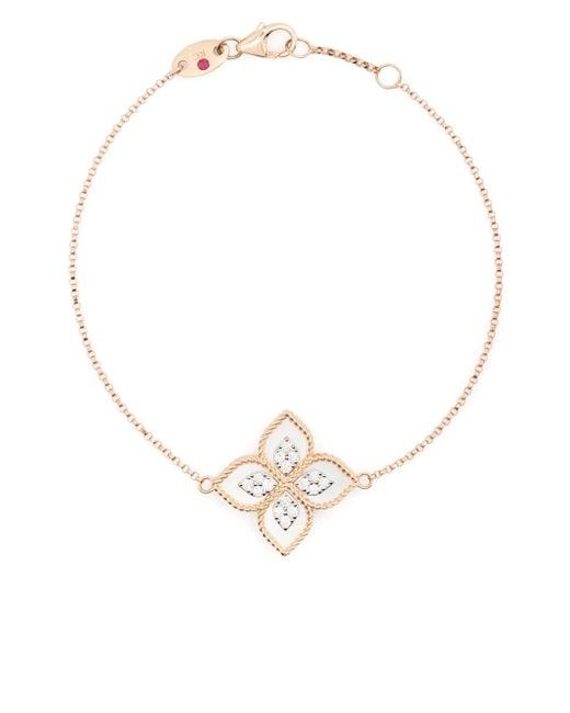 Roberto Coin White 18Kt Princess Flower Rotgoldarmband Mit Diamanten