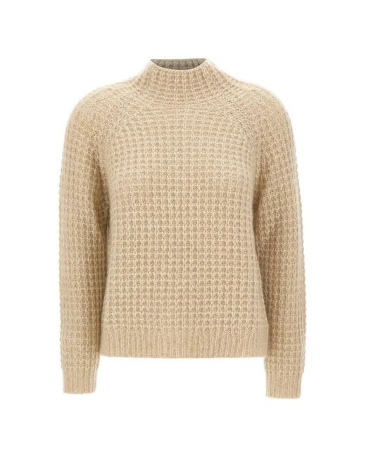 Hemisphere Natural Open-Knit Mock-Neck Sweater