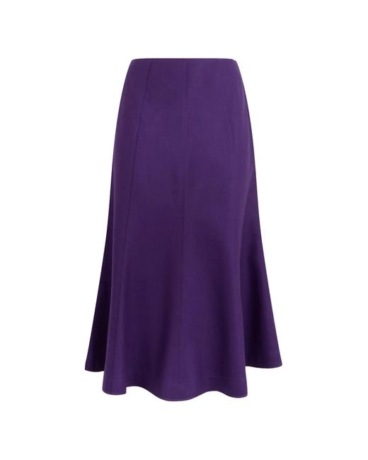 Alberta Ferretti Purple Flared Panelled Maxi Skirt