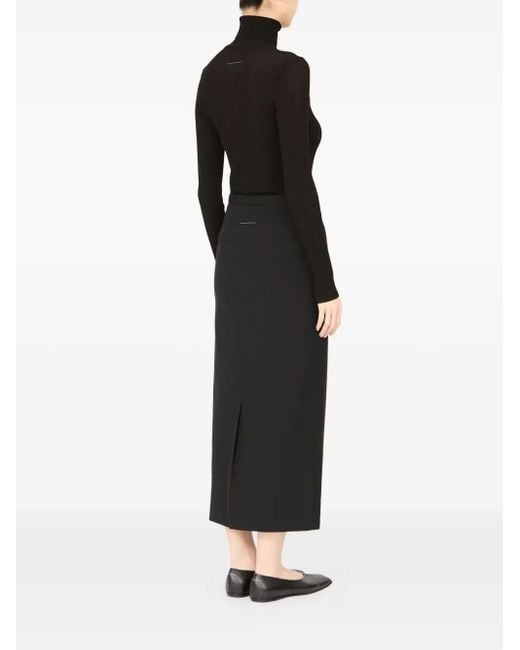 Falda midi a paneles MM6 by Maison Martin Margiela de color Black