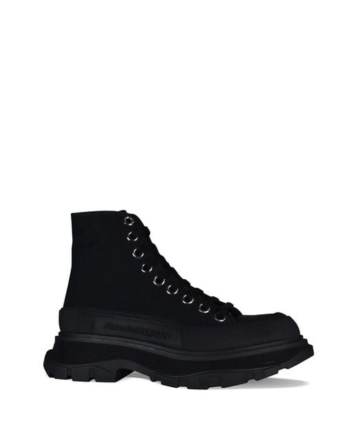 McQueen Black Tread Slick Sneakers