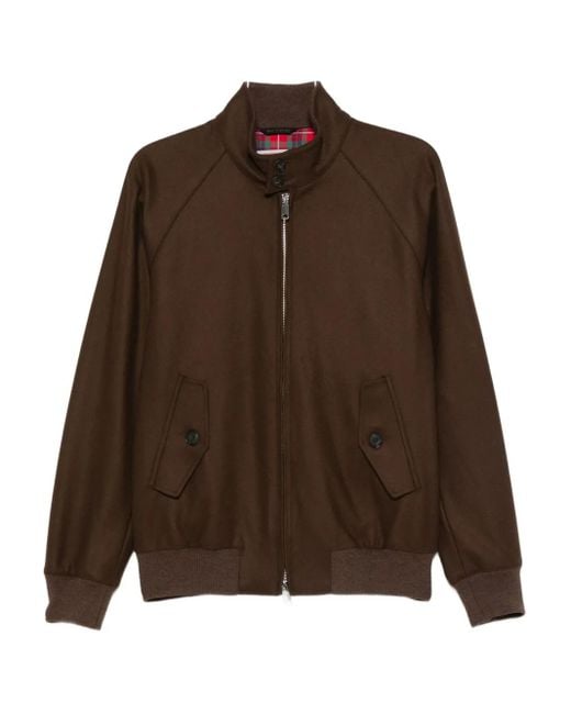 Baracuta Brown Zip-Up Bomber Jacket for men