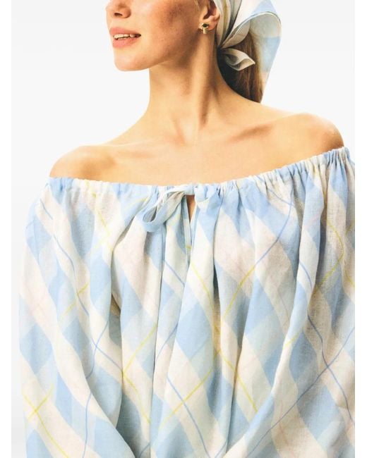 Sleeper White Cha-Cha Billowy-Sleeves Blouse