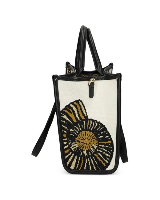 MY BEST BAG Black Small Atena Sea Cratures Printed Tote Bag