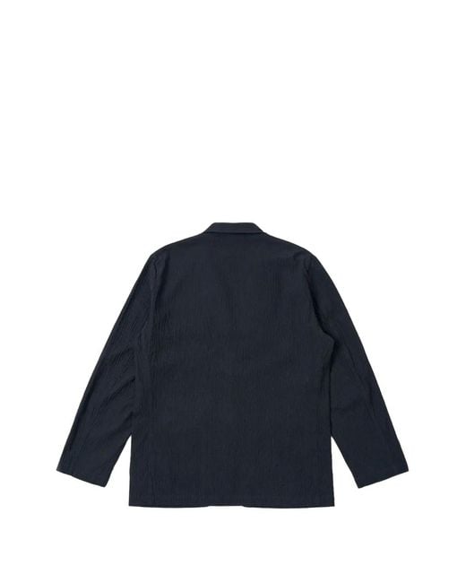 Universal Works Blue Button Textured Jacket for men