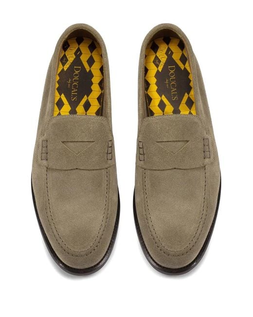 Doucal's Gray Suede Loafers for men